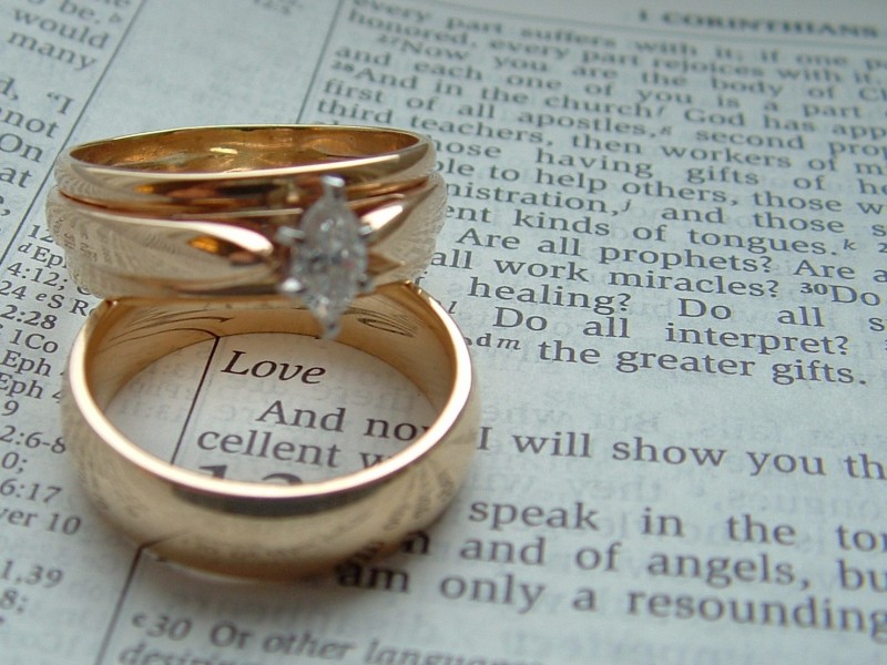 Weddings rings on a Bible