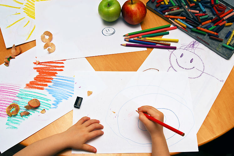 A child drawing a picture