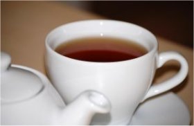 Teapot and cup of tea